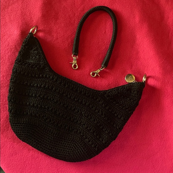 Black crochet hobo shoulder bag by The Sak - Picture 2 of 6